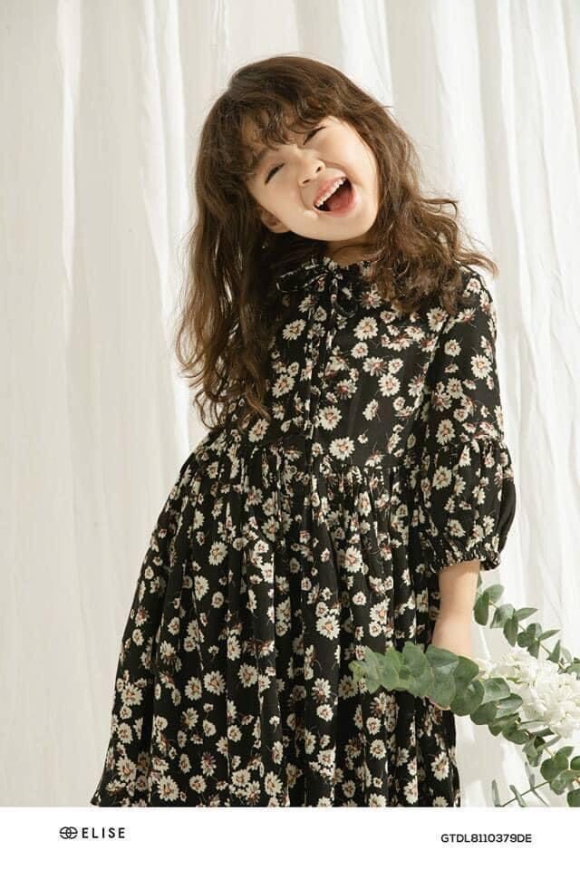 Lẻ sz váy Elise kids hoa đen sz 9 year