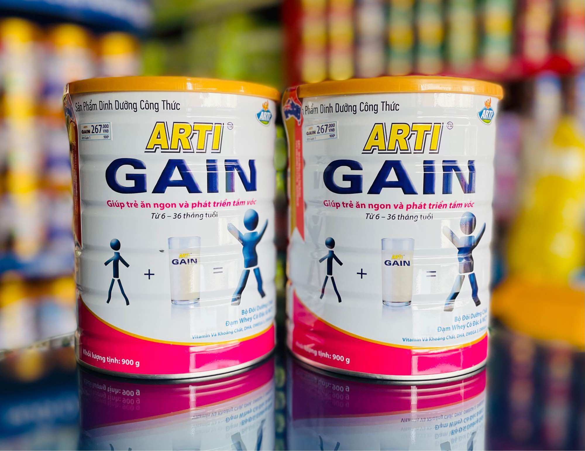 Sữa Arti Gain Hồng 6-36 Tháng (Lon 900g)