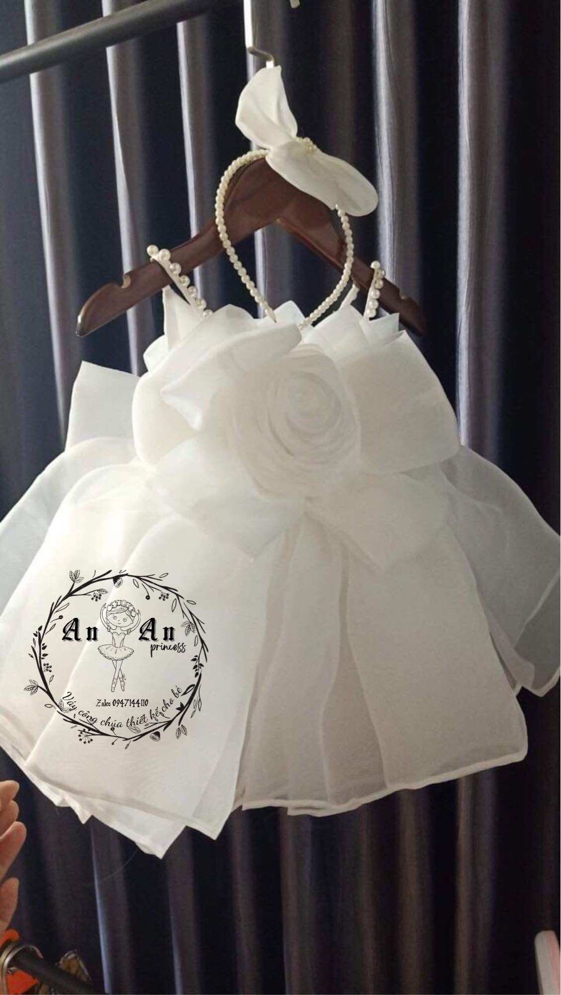 Đầm công chúa AN AN PRINCESS đầm hoa xếp full màu siêu phồng cho bé tặng kèm cài ngọc xinh xắn cho bé gái