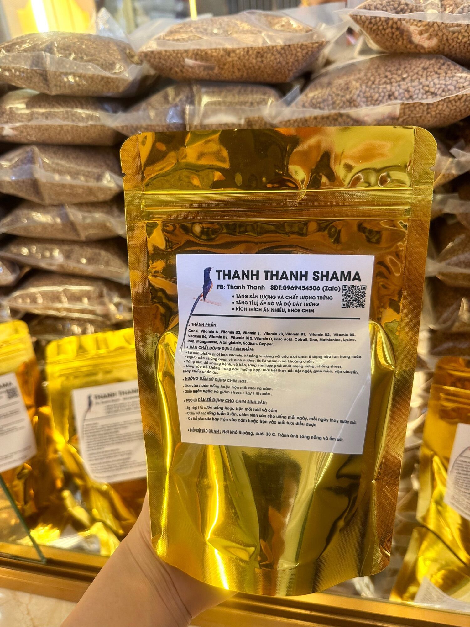 Vitamin chim hót, chim sinh sản, chim thay lông, chim con 200g