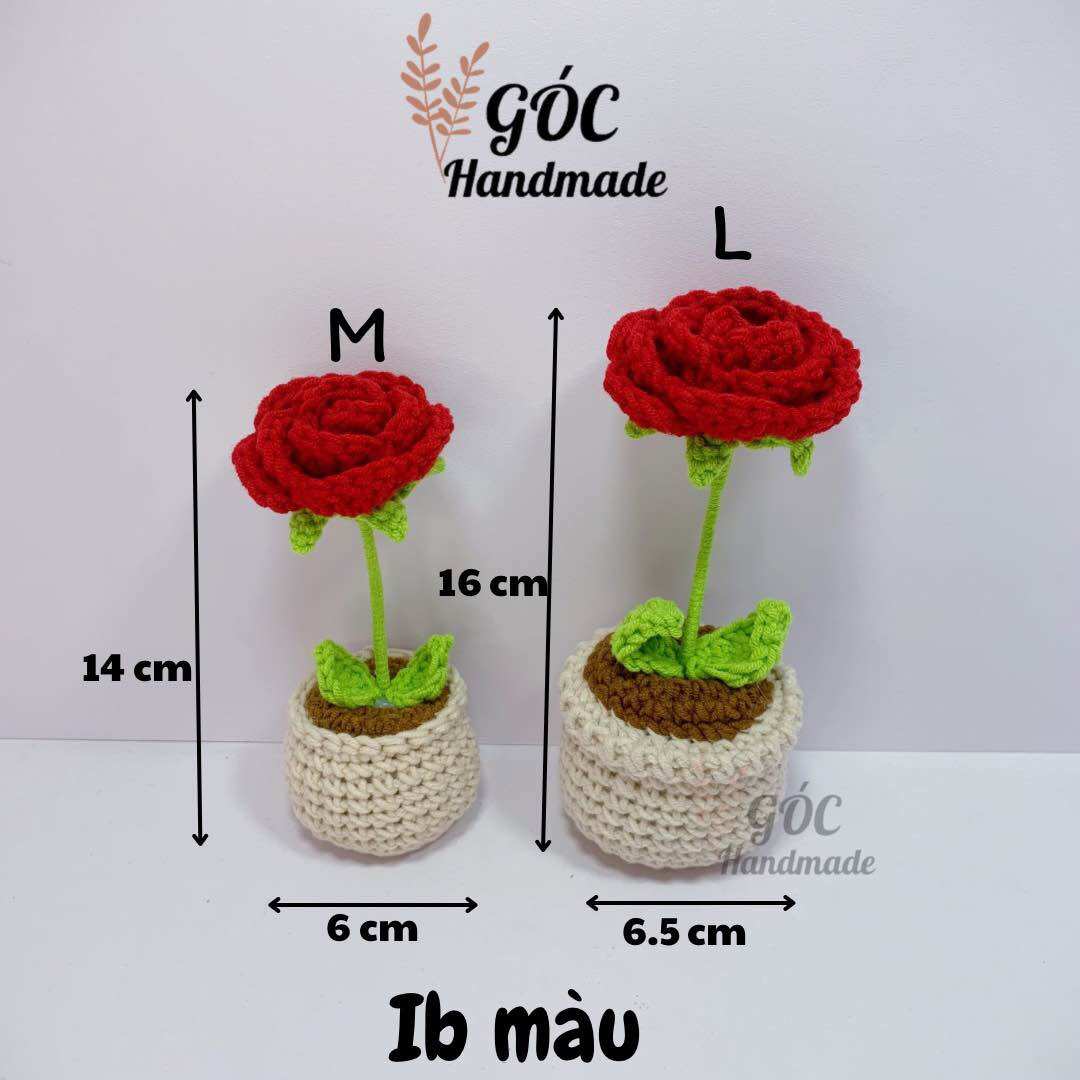Chậu hoa mini bằng len
