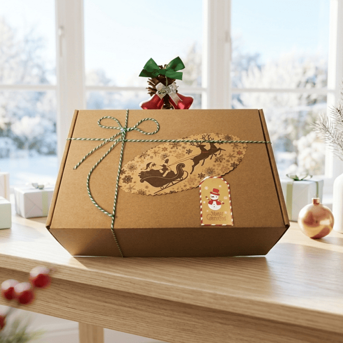 Hộp Quà Noel Hộp Kraft Đựng Quà Giáng Sinh Hộp Quà Tặng Handmade Đẹp Cho Noel Sinh Nhật Valentine Kèm Thiệp Ghi Lời Chúc Giấy Rơm Lót Hộp