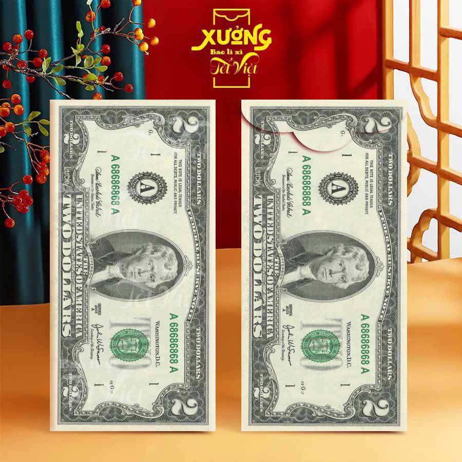 Bao lì xì đô la usd, bao lì xì tết 2024