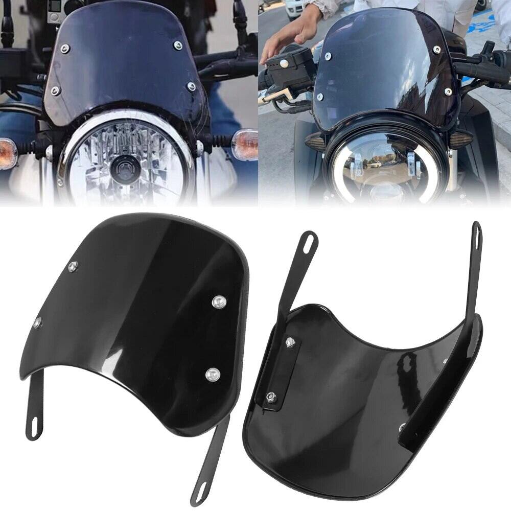 Đa Năng Kính Chắn Gió Màu Đen Dành Cho Xe Yamaha Kawasaki Suzuki Cafe Racer Harley Xe Máy Honda Chắn Gió Kính Chắn Gió Fairing