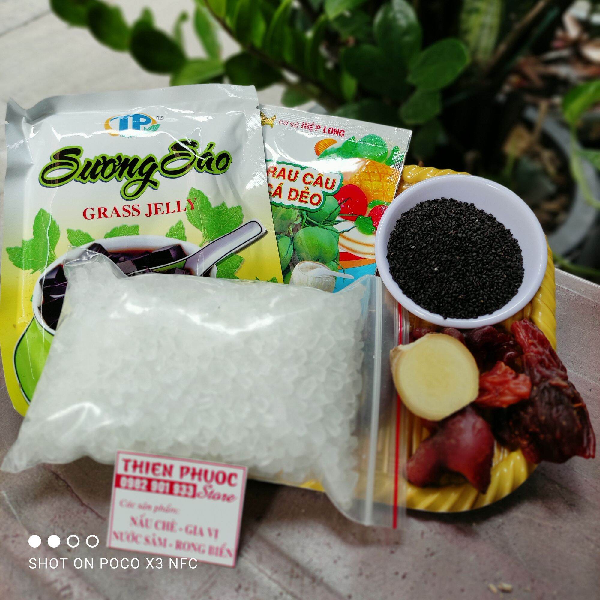 Chè sương sáo hạt é - set 6 loại nguyên liệu nấu chè sương sáo