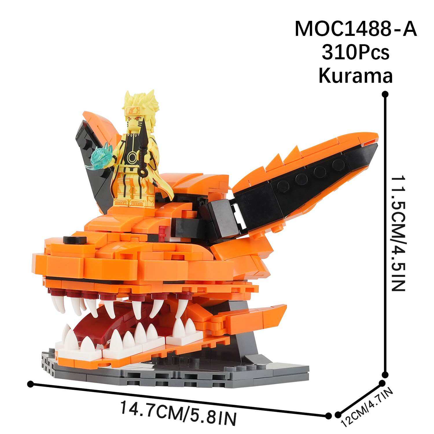Minifigure Kurama Cửu Vĩ Đồ Chơi Lắp Ráp Nhân Vật Cửu Vĩ Kurama Naruto (MOC-1488)