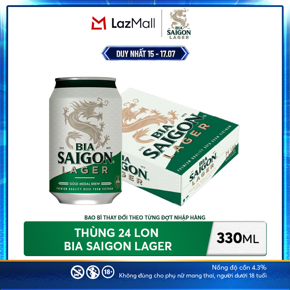 Nồng Độ Cồn 4.3% - Thùng 24 Lon Bia Saigon Lager 330ml
