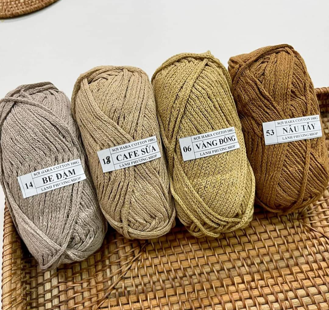 Hara Cotton Yarn for Knitting and Crocheting Handbags, Roll of 100Gr