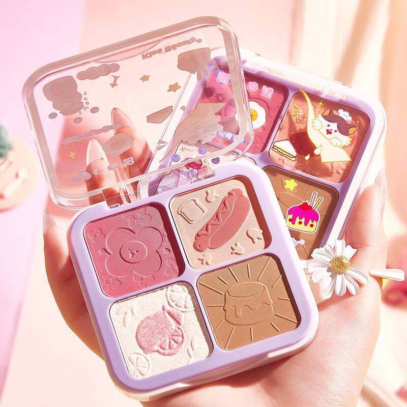 SET PHẤN MÂT +MÁ HỒNG KISS BEAUTY NHIỀU MÀU XINH LẤP LÁNH