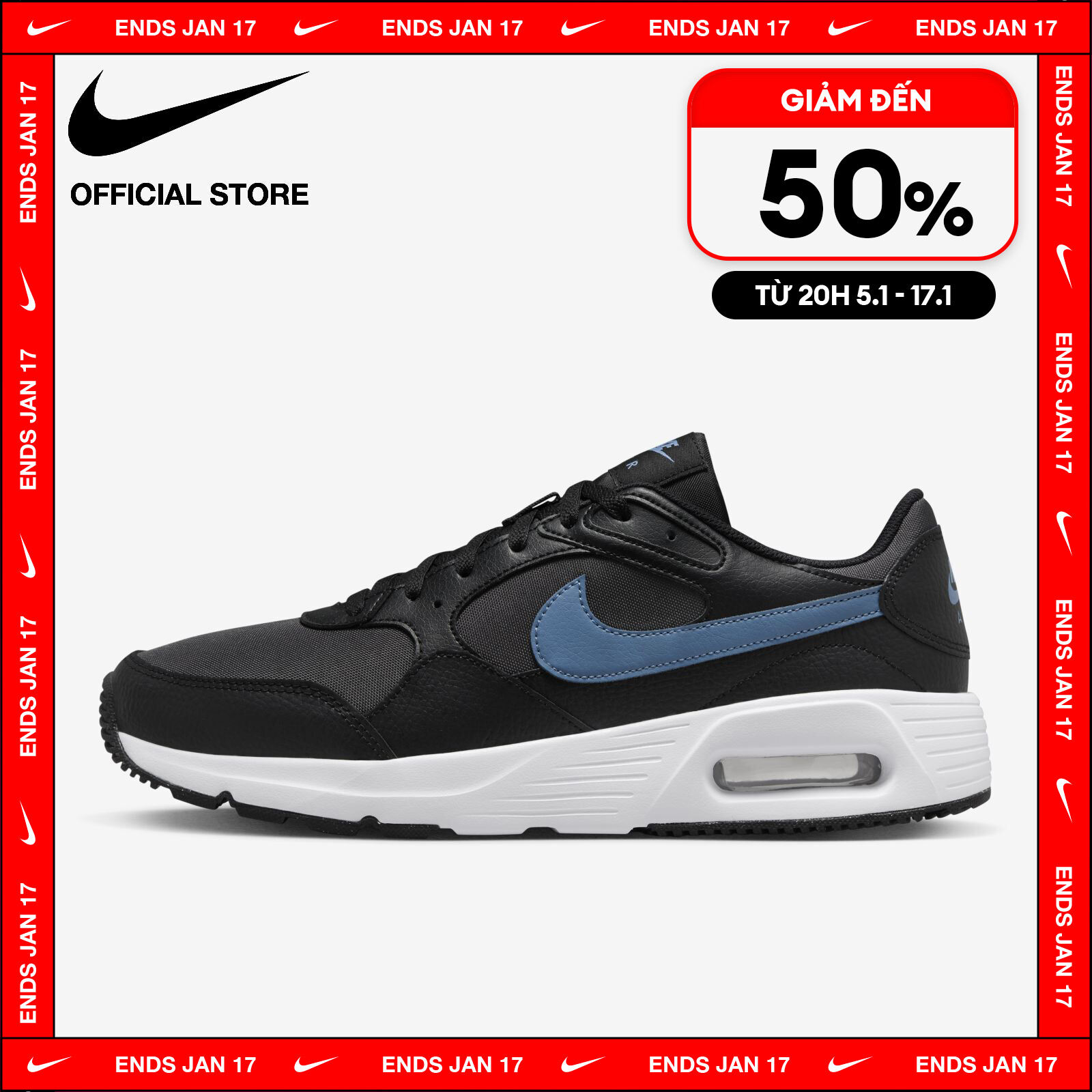 [TỪ 15-17.1 I VOUCHER 20%] Giày Thể Thao Nike Men's Air Max SC Shoes - Black