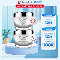 Combo Kem Dưỡng Ngày & Đêm OLAY LUMINOUS Dưỡng Sáng Da Hũ 50G
