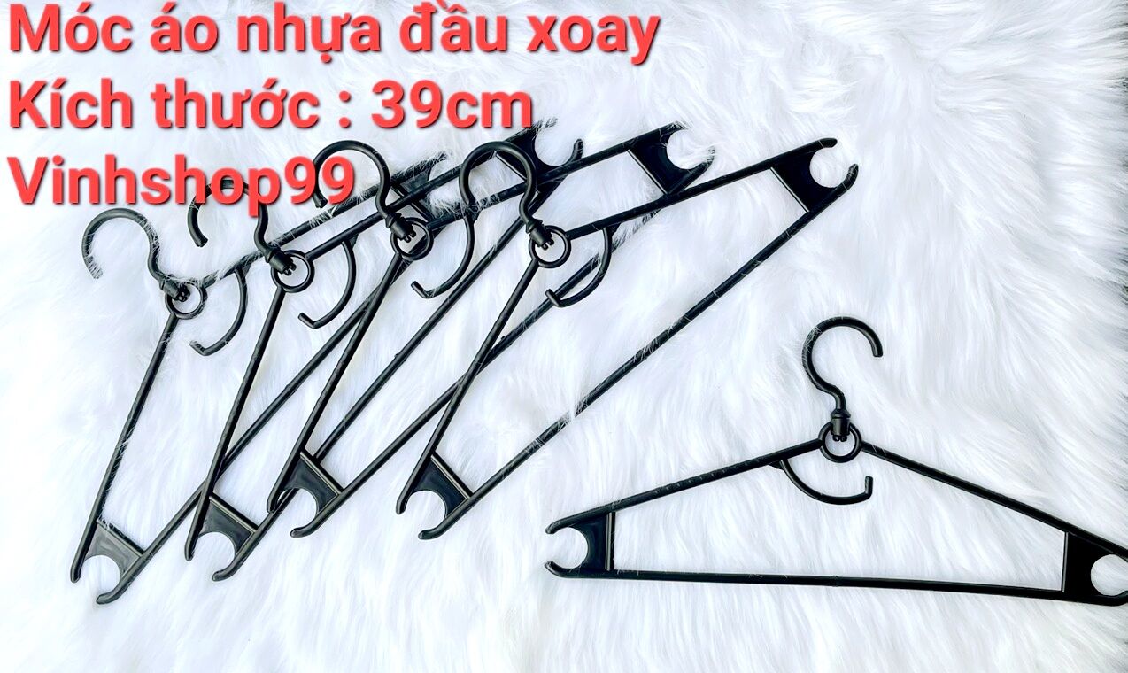 10 móc áo nhựa đầu xoay 360 vinhshop99