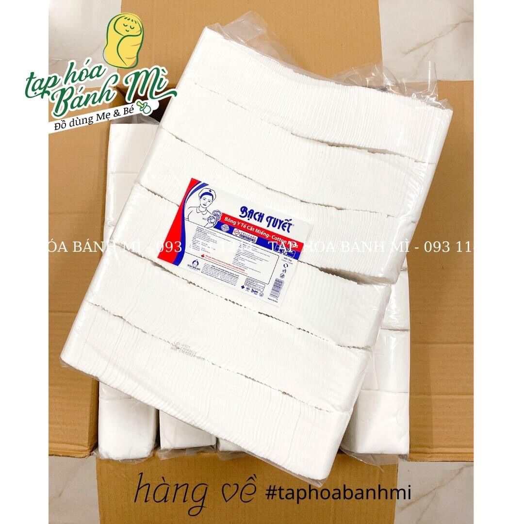 [HCM]Bông gòn cắt miếng Bạch tuyết túi 1kg (size 7x7cm)