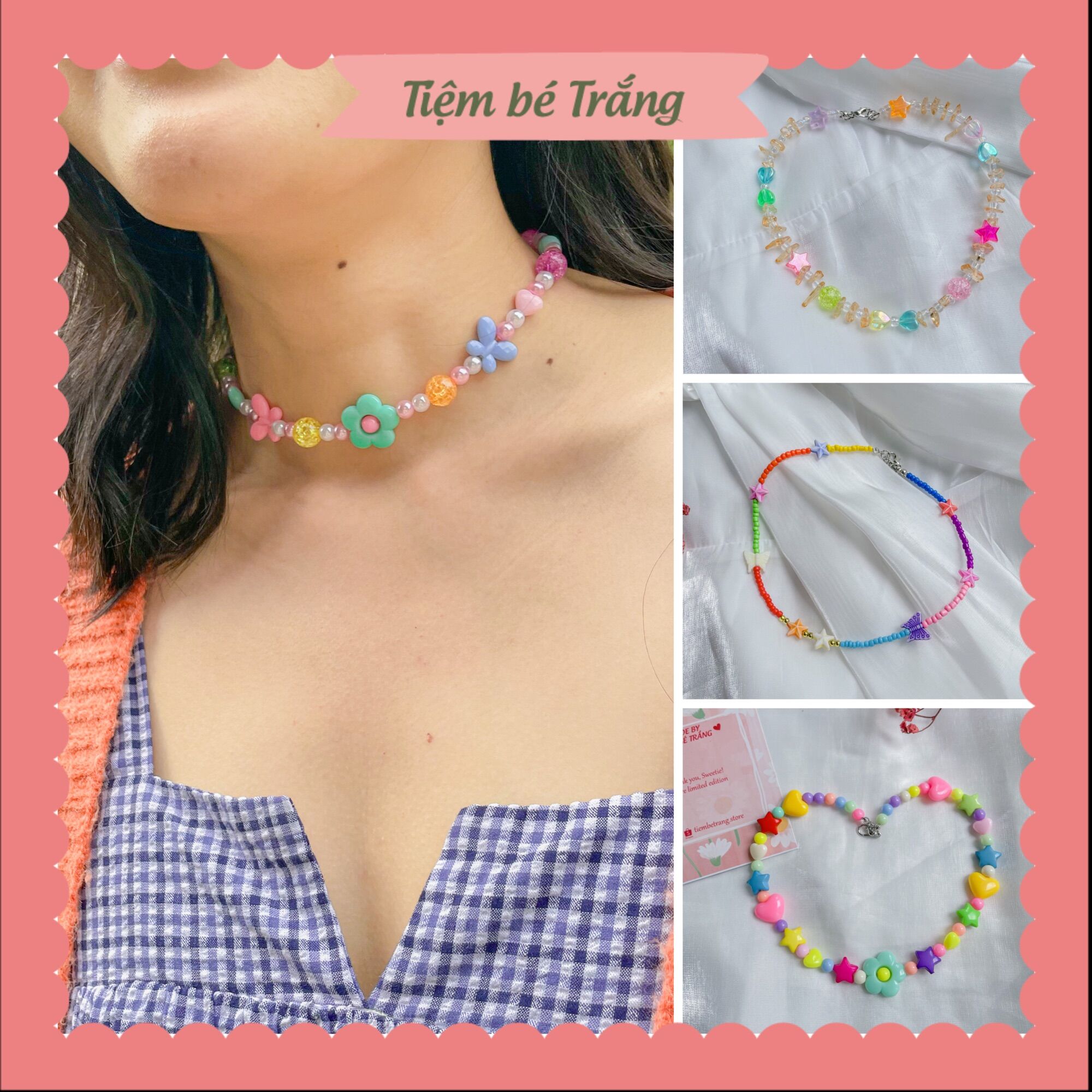Dây chuyền hạt cườm nhiều màu sắc 🌈