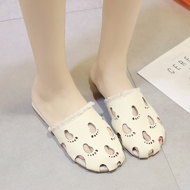 Flat ban tuo xie Female Summer Outer Wear Versatile 2019 New Style Korean Style Leisure Closed-toe Sandals Loafers Female Low He