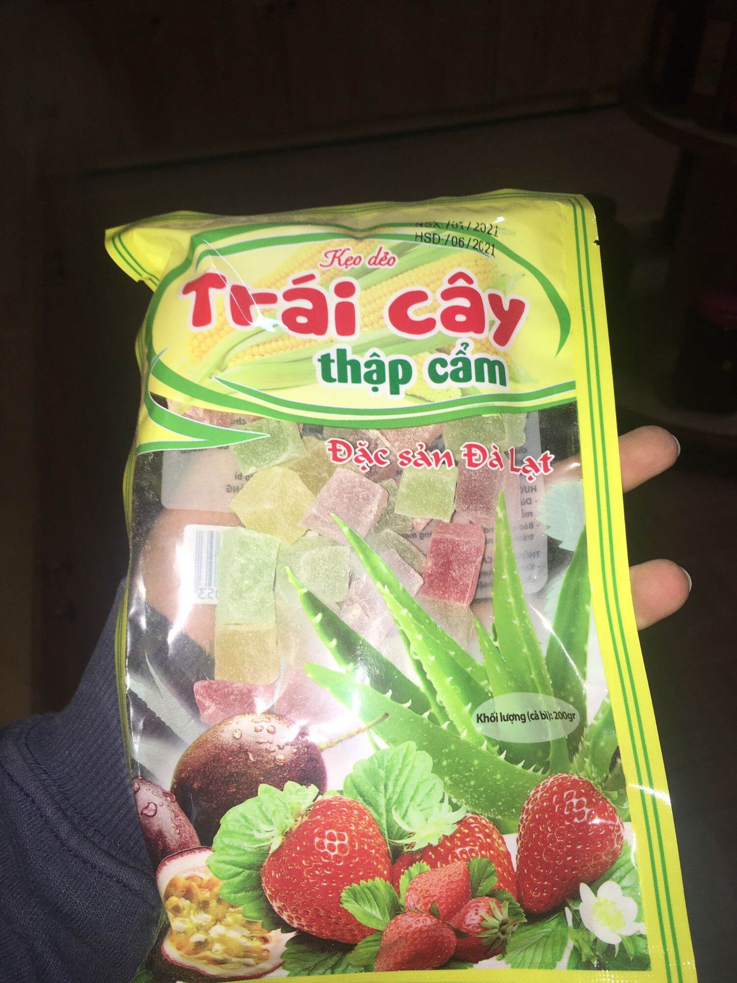 Kẹo dẻo thập cẩm hương trái cây gói 200gr - đặc sản đà lạt