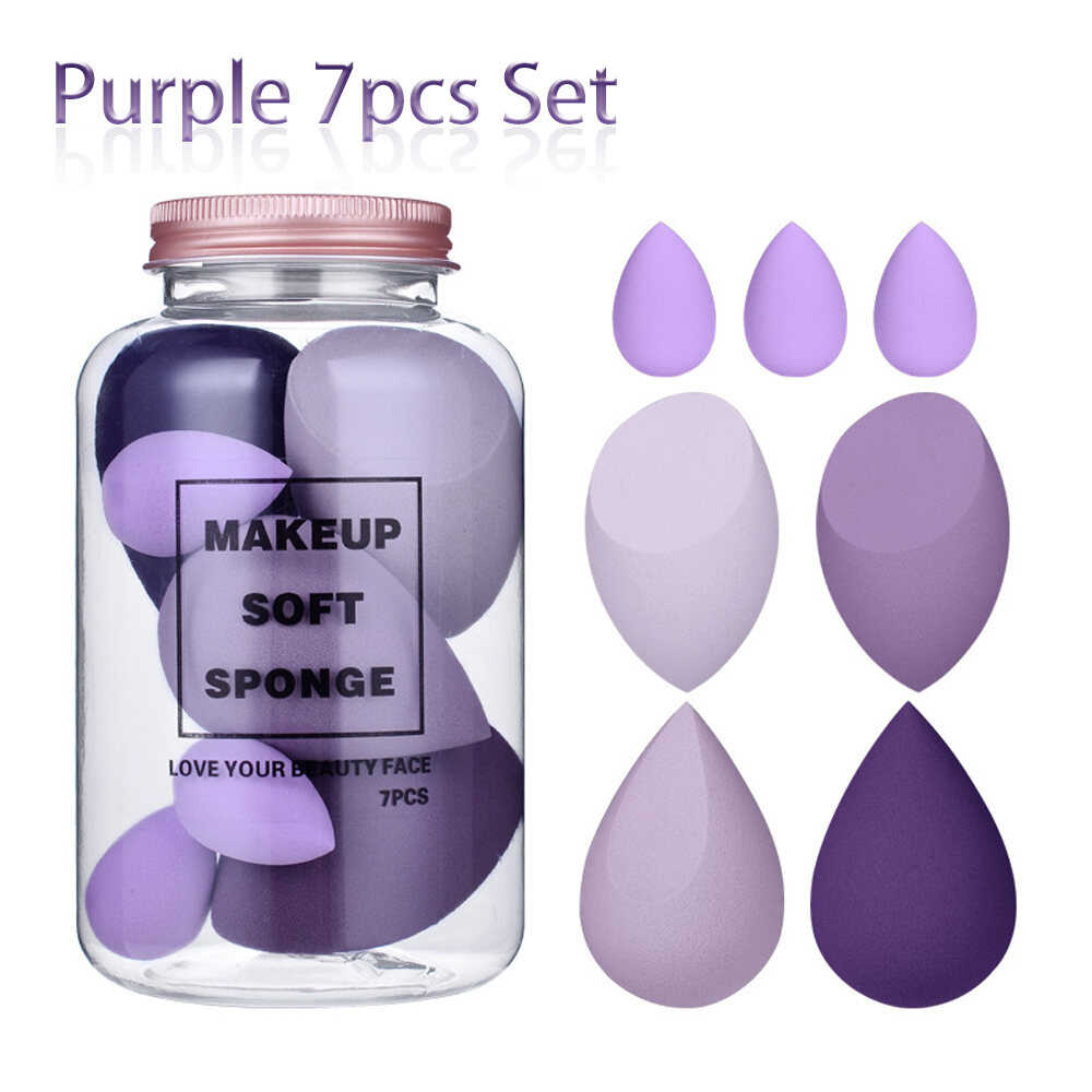 6/7pcs trang điểm Sponge Set mỹ phẩm Puff Cream Concealer Foundation Powder khô và ướt Make Up Blender phụ nữ make up phụ kiện