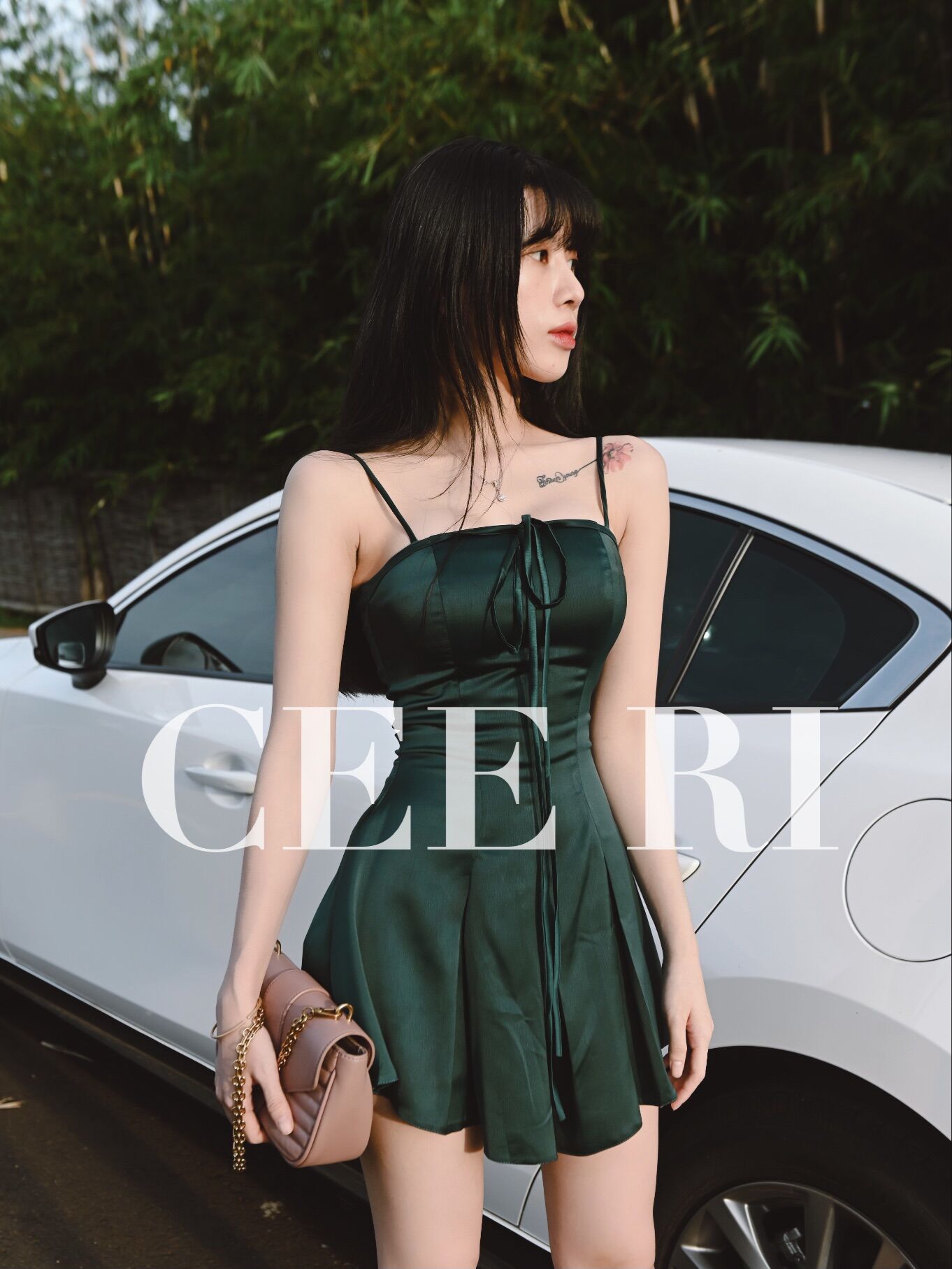Váy form ngắn dáng xoè chất lụa vân gỗ cao cấp ( Ảnh thật - Chính chủ CEE RI )