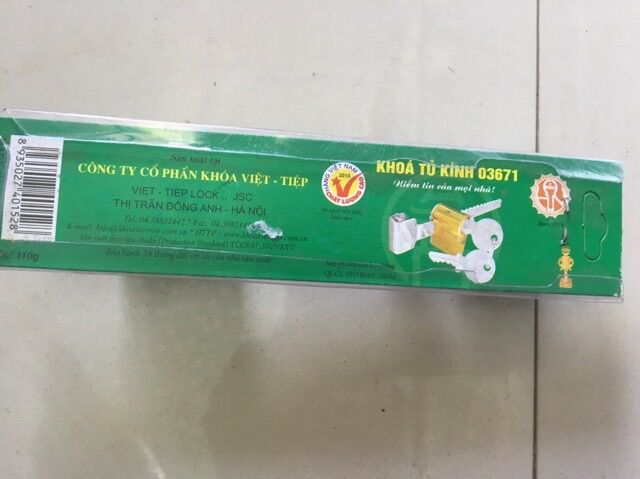 khoá tủ kính việt tiệp 03671 củ đồng