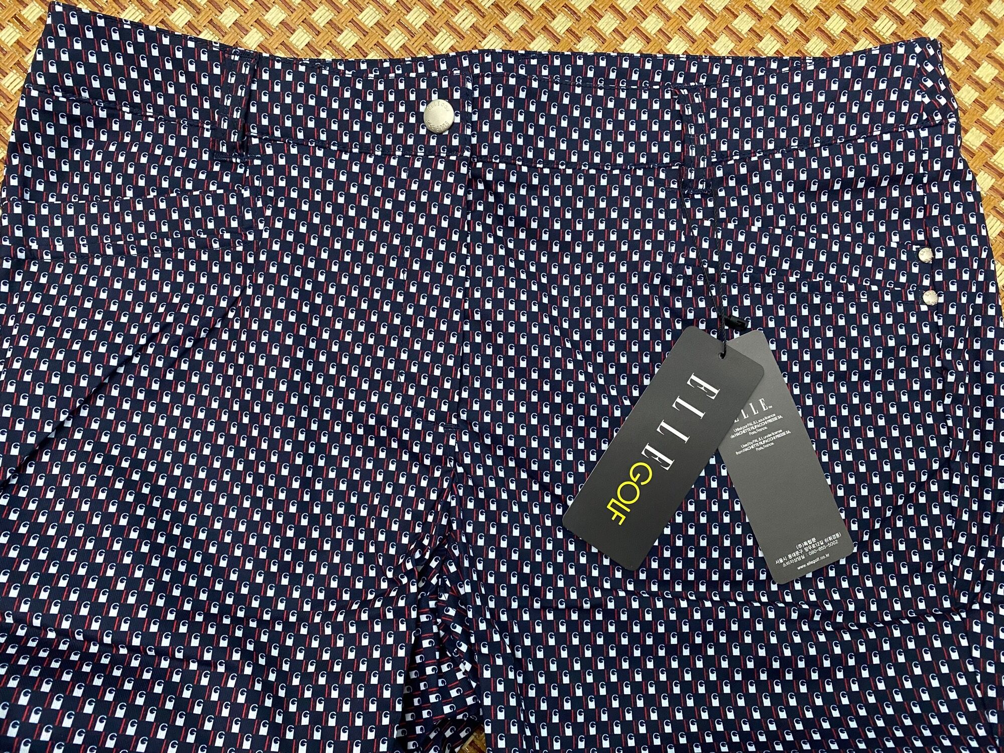 [Elle.golf] Quần golf nữ xuất dư Hàn Quốc họa tiết chấm bi, size 73 76