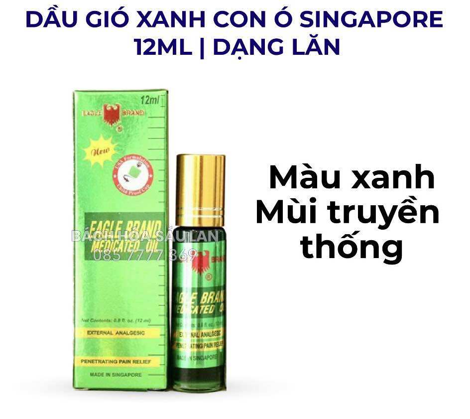 Dầu gió Singapore dạng lăn chai 12ml của Mỹ
