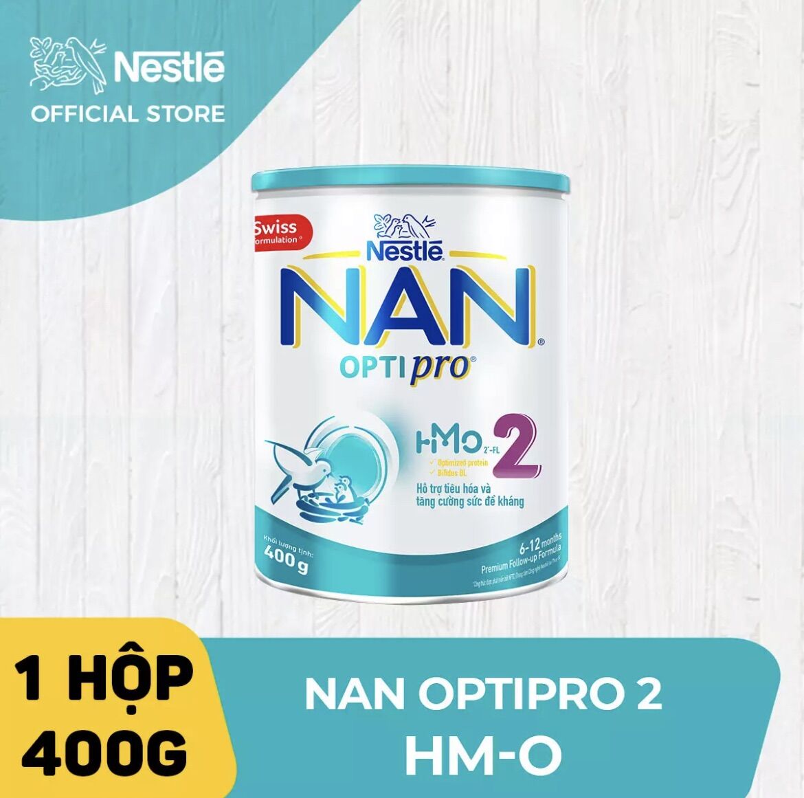 Sữa bột Nan Optipro 2 400g cho trẻ 6-24 tháng date tháng 5 2023