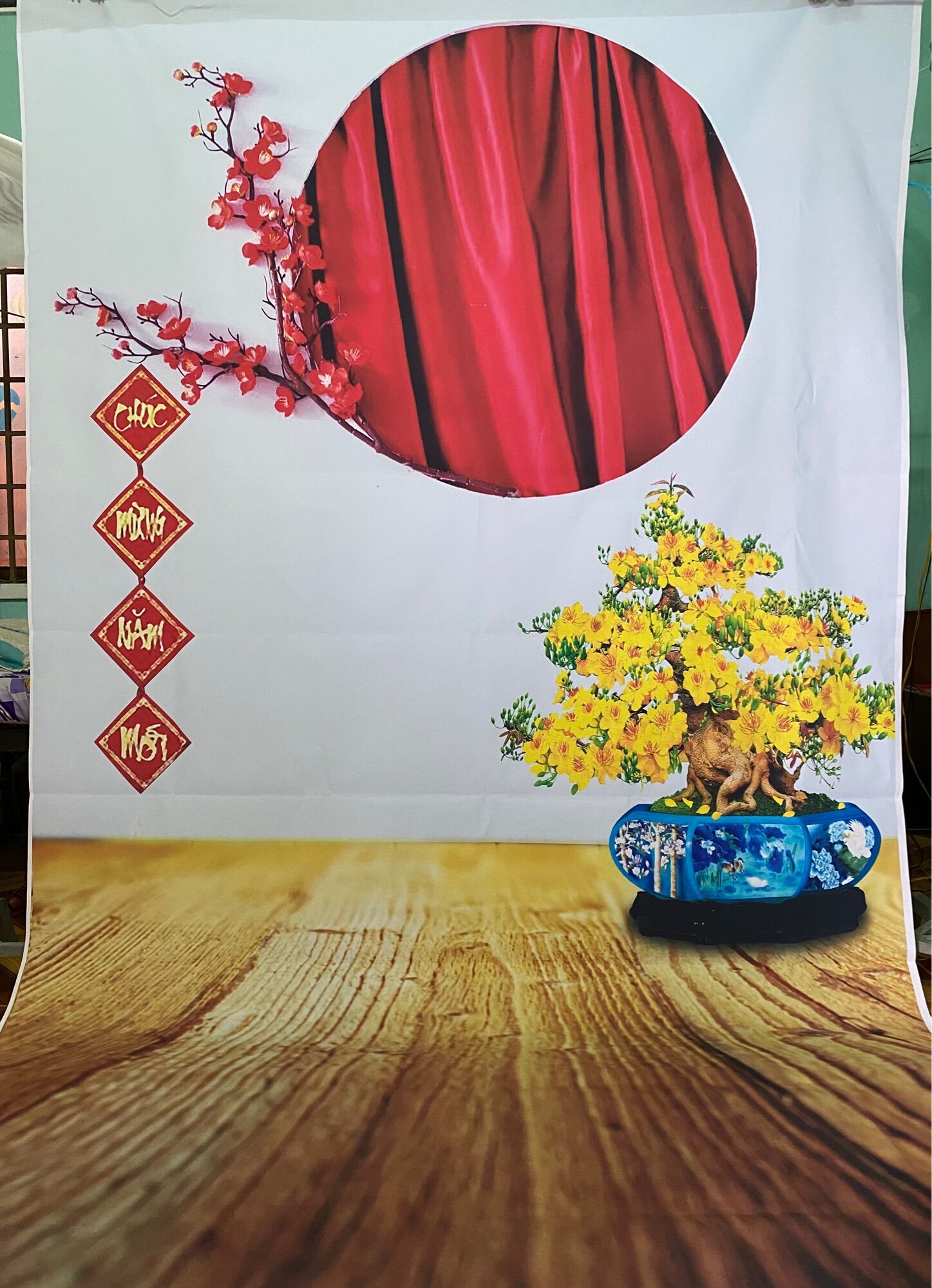 Phông nền chụp ảnh Tết 1,5m x 2,5m