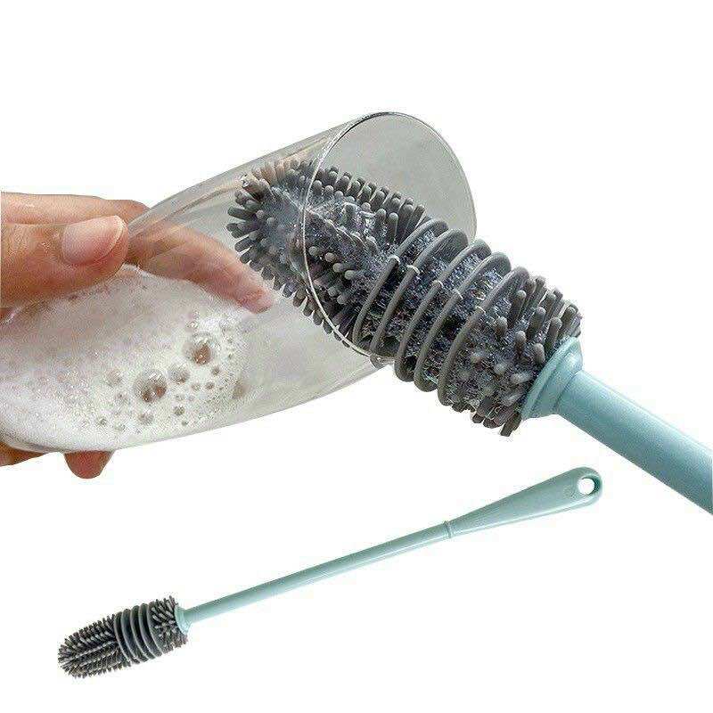 Cây Cọ Rửa Silicon Vệ Sinh Ly Cốc, Bình Sữa Cán Dài
