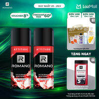 [Lazada trợ giá 15K] Combo 2 Xịt toàn thân ngăn mồ hôi và mùi cơ thể Romano 150ml