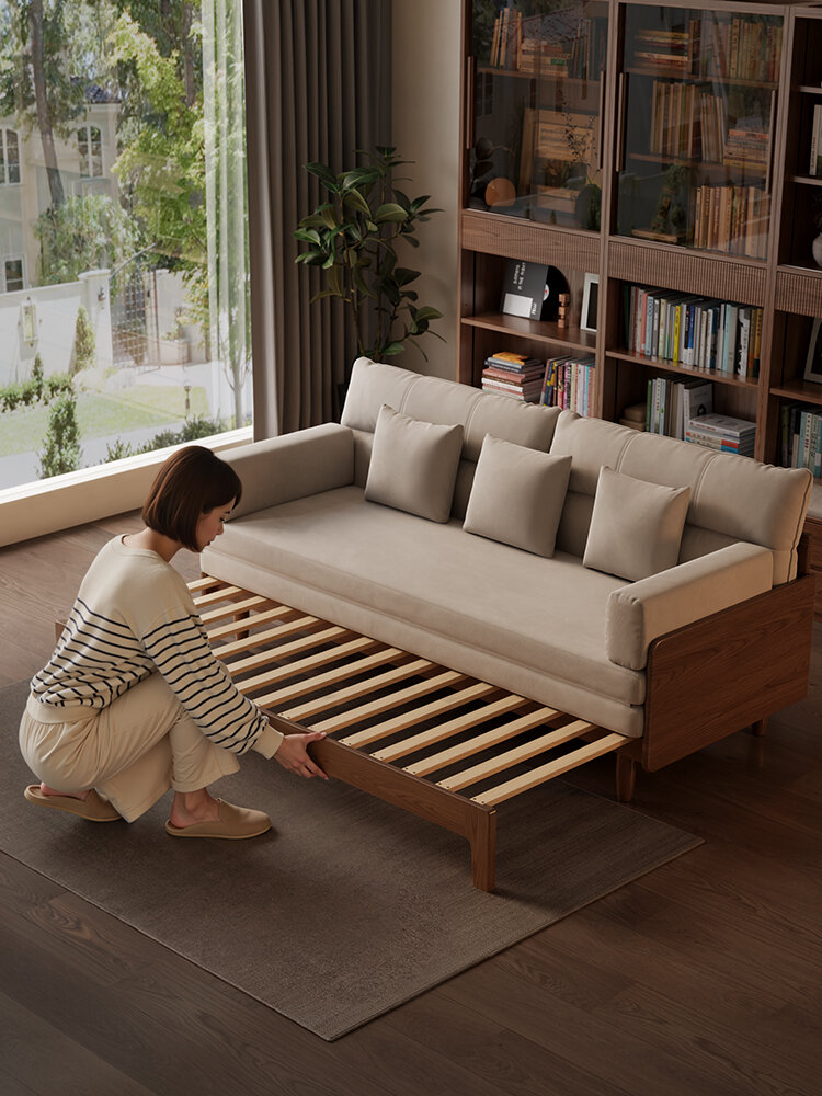 DONGMU | Folding Dual Use Wooden Sofa Bed 1.5m Giá 17,613,000 Đồng*Miễn phí vận chuyển