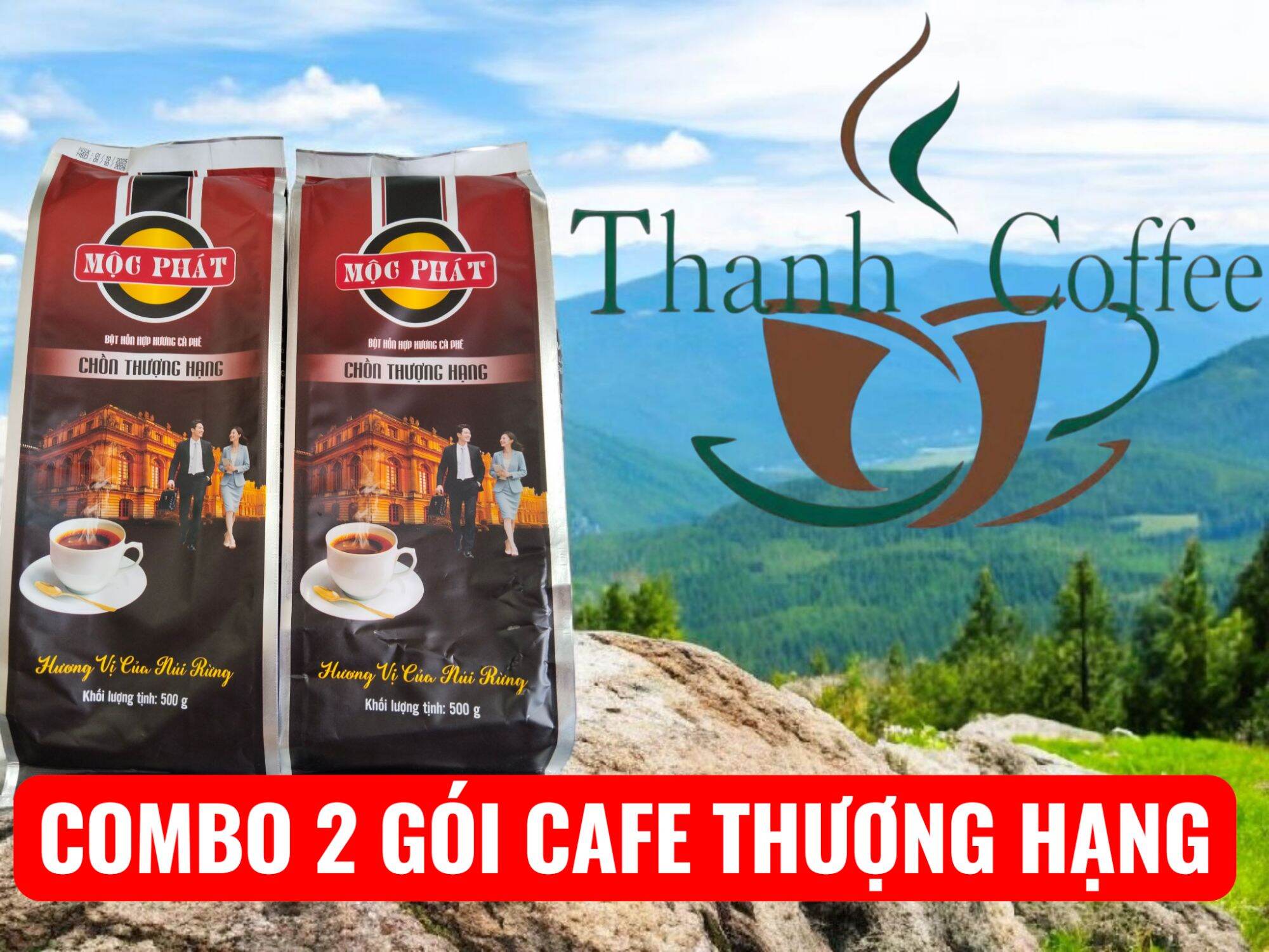 Combo 2 gói Cafe chồn Thượng Hạng, thơm,đậm đà =1kg cafe Hiệu Mộc Phát.