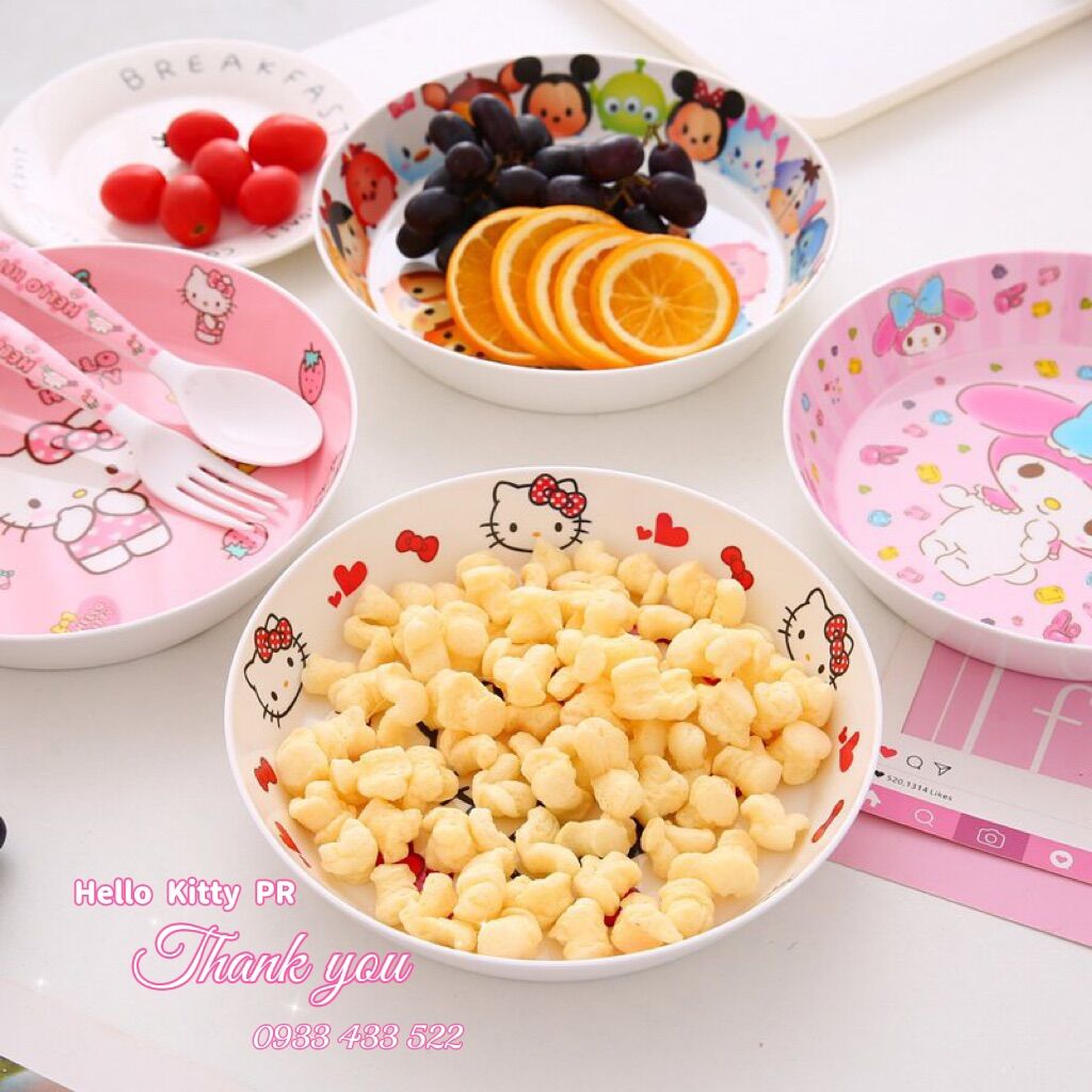 Dĩa lòng sâu Hello Kitty Doremon Doraemon