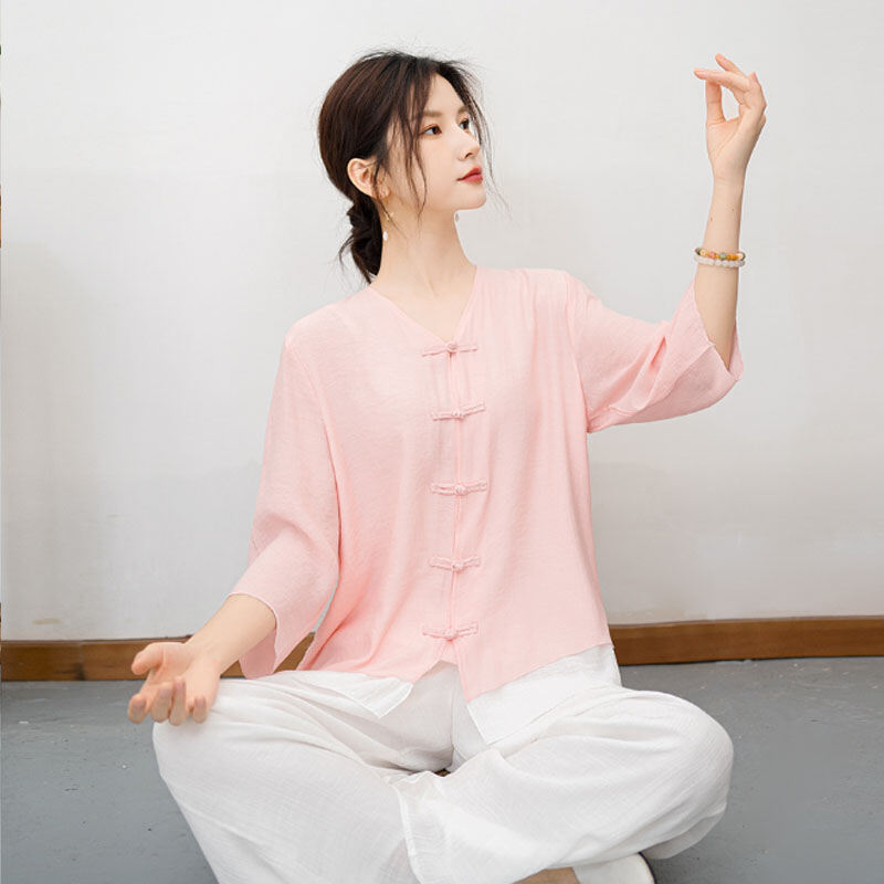 Bộ Đồ Thiền Nữ Phong Cách Trung Hoa Cổ Điển Cotton Mùa Hè 2023 Thiết Kế Giản Dị Cho Phụ Nữ Từ 18-25 Tuổi