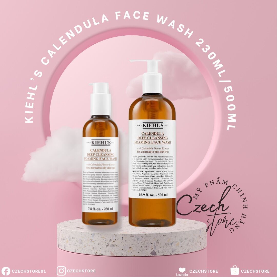 Sữa rửa mặt hoa cúc Kiehl's calendula face wash 230ml/500ml
