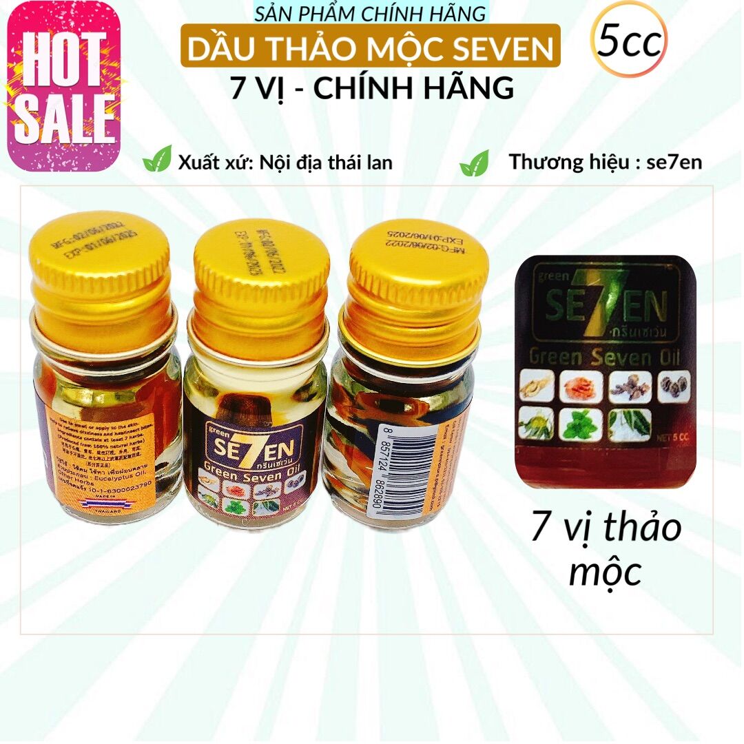 Dầu thảo mộc seven 7 vị thái lan 5ml chính hãng