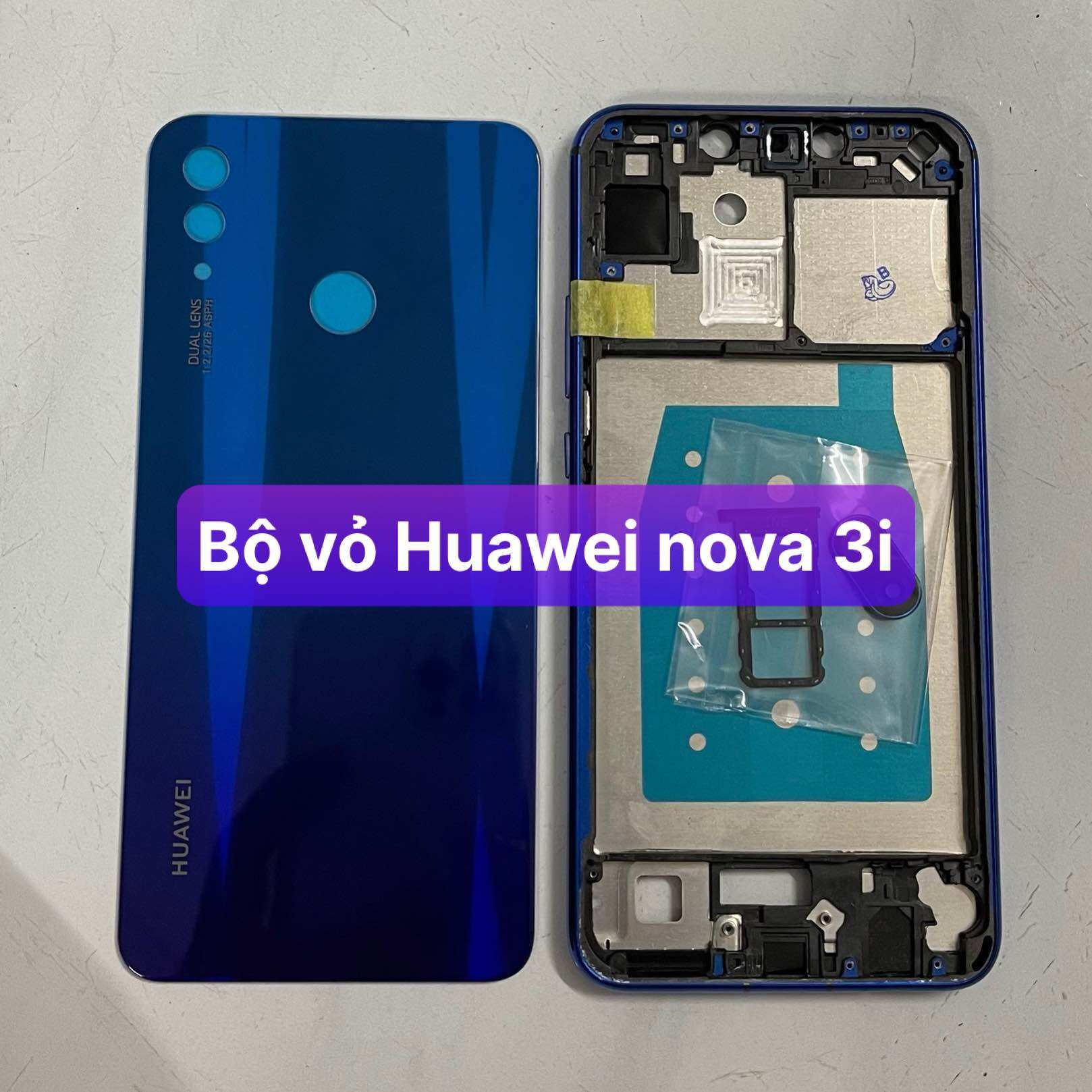 bộ vỏ huawei Nova 3i (zin) kèm khay sim và kính camera