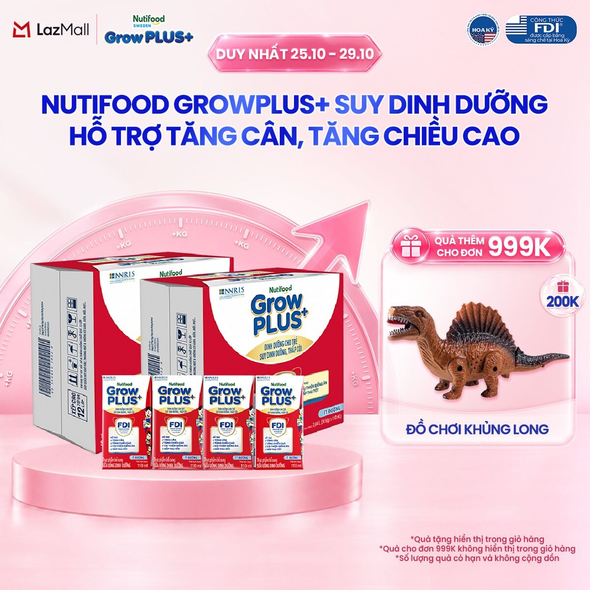 Thùng Sữa Bột Pha Sẵn Nutifood GrowPLUS+ Suy Dinh Dưỡng - Hỗ Trợ Tăng Cân, Tăng Chiều Cao Ít Đường (2x24 Hộp x 110ml) (Bao bì tùy đợt nhập hàng)