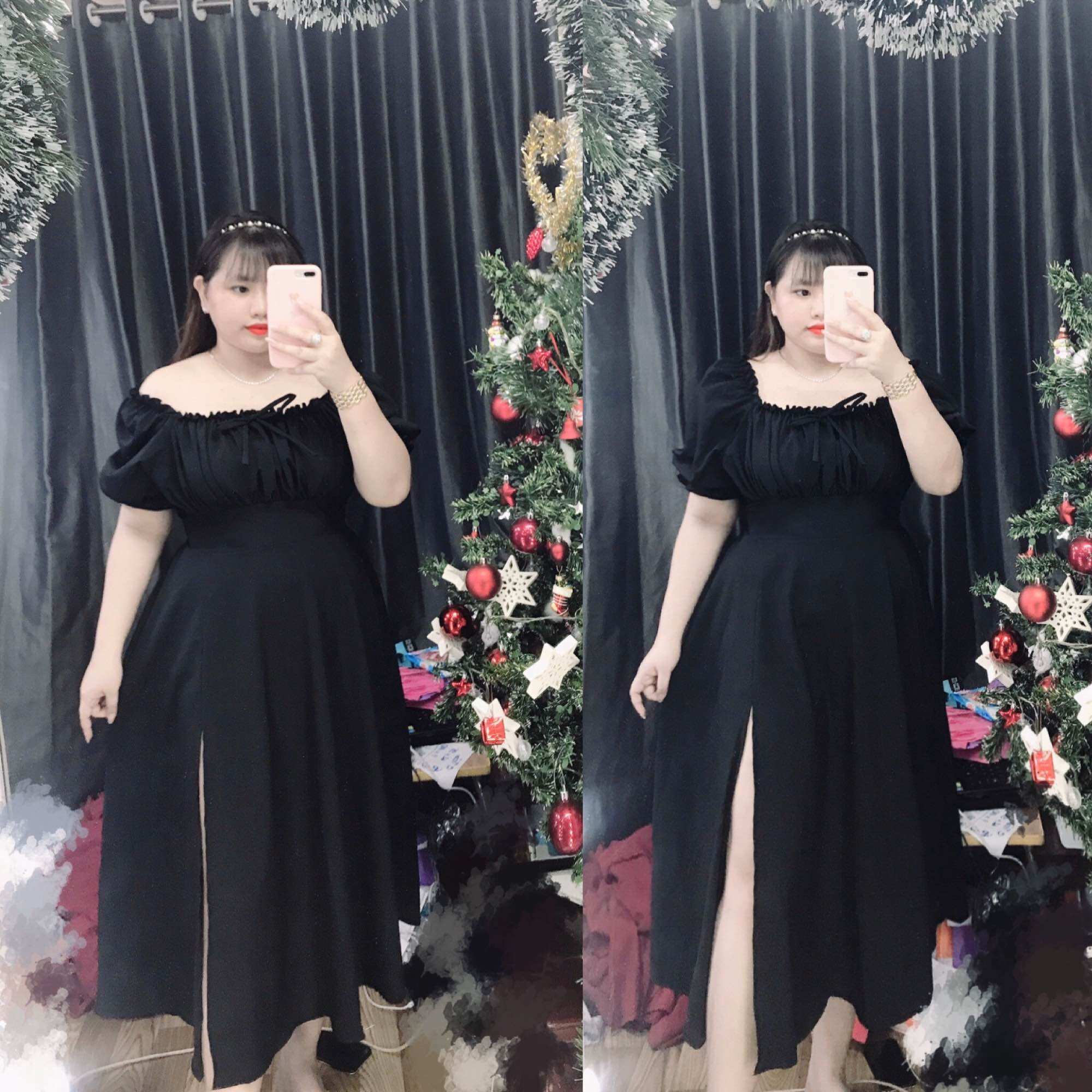 [Bigsize 65-90kg] Đầm Lụa Ý Xẻ Tà