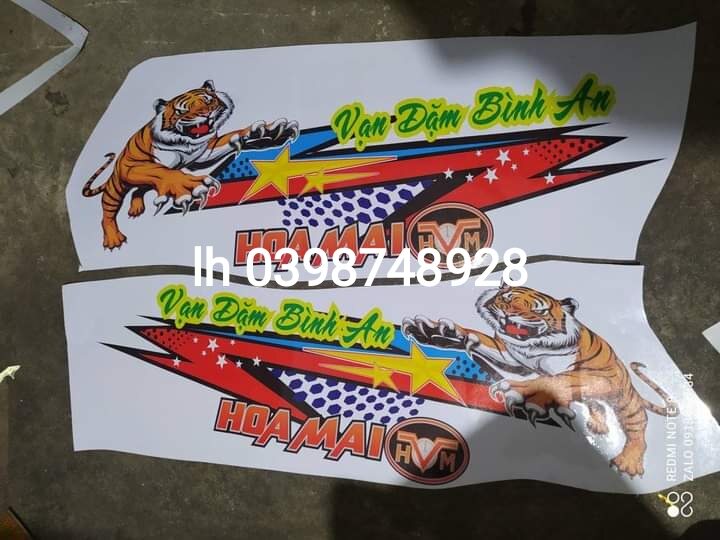 Cặp tem dán trang trí cánh cửa xe hoamai