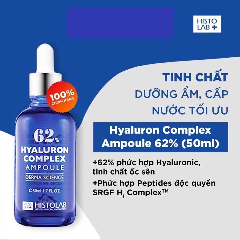 Hàng Cty Tinh Chất Cấp Ẩm Phục Hồi HISTOLAB 62% Hyaluron Complete Ampoule