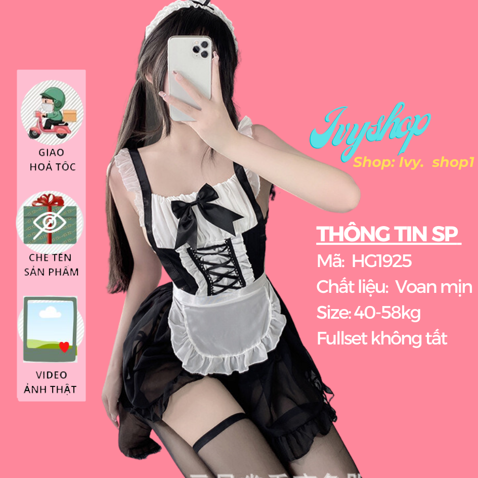 Bộ Đồ Ngủ Cosplay Hầu Gái Sexy [HÀNG CAO CẤP] Đầm Ngủ Cosplay Sexy Giúp Việc - HG1925