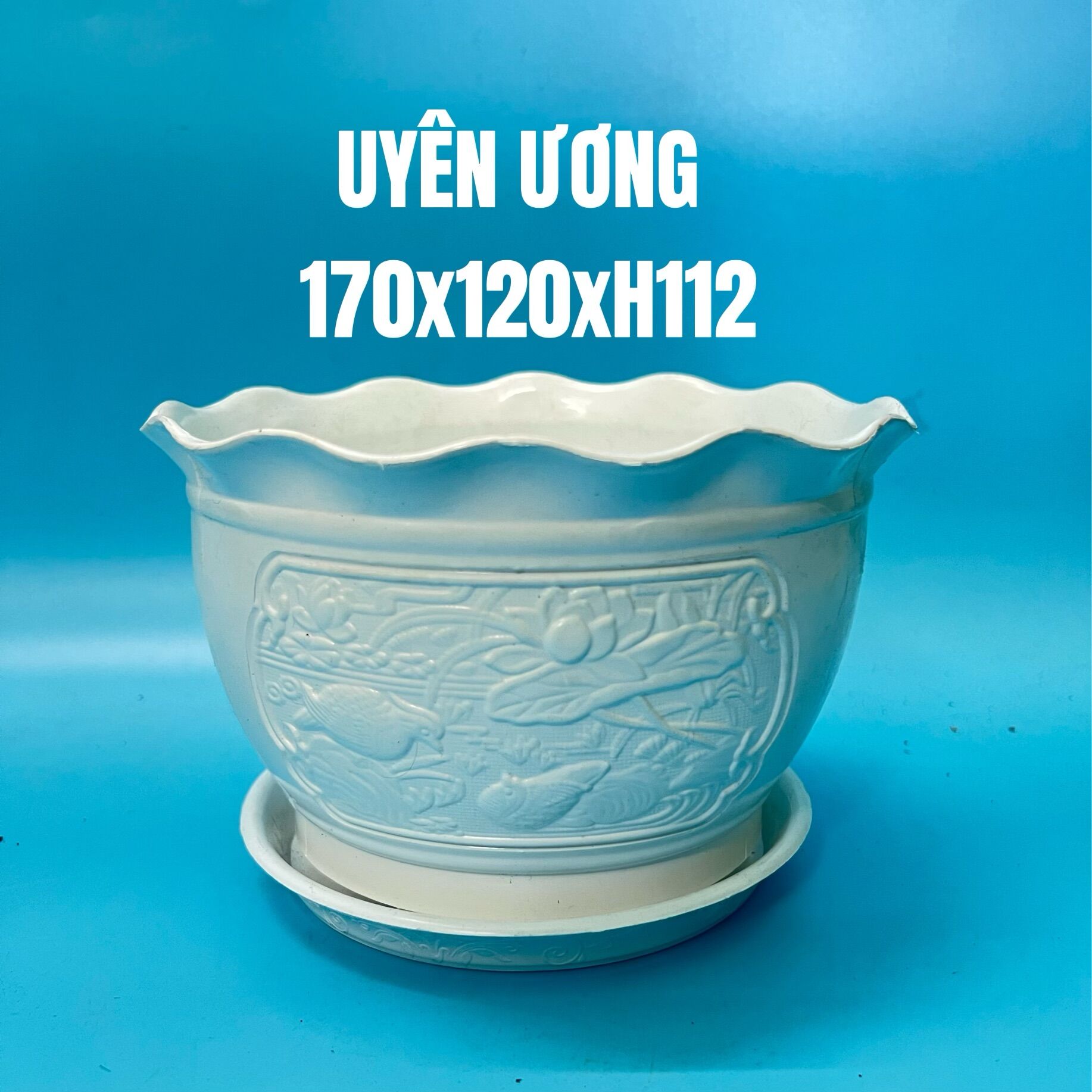 Chậu nhựa trồng cây-Chậu uyên ương 170+Dĩa
