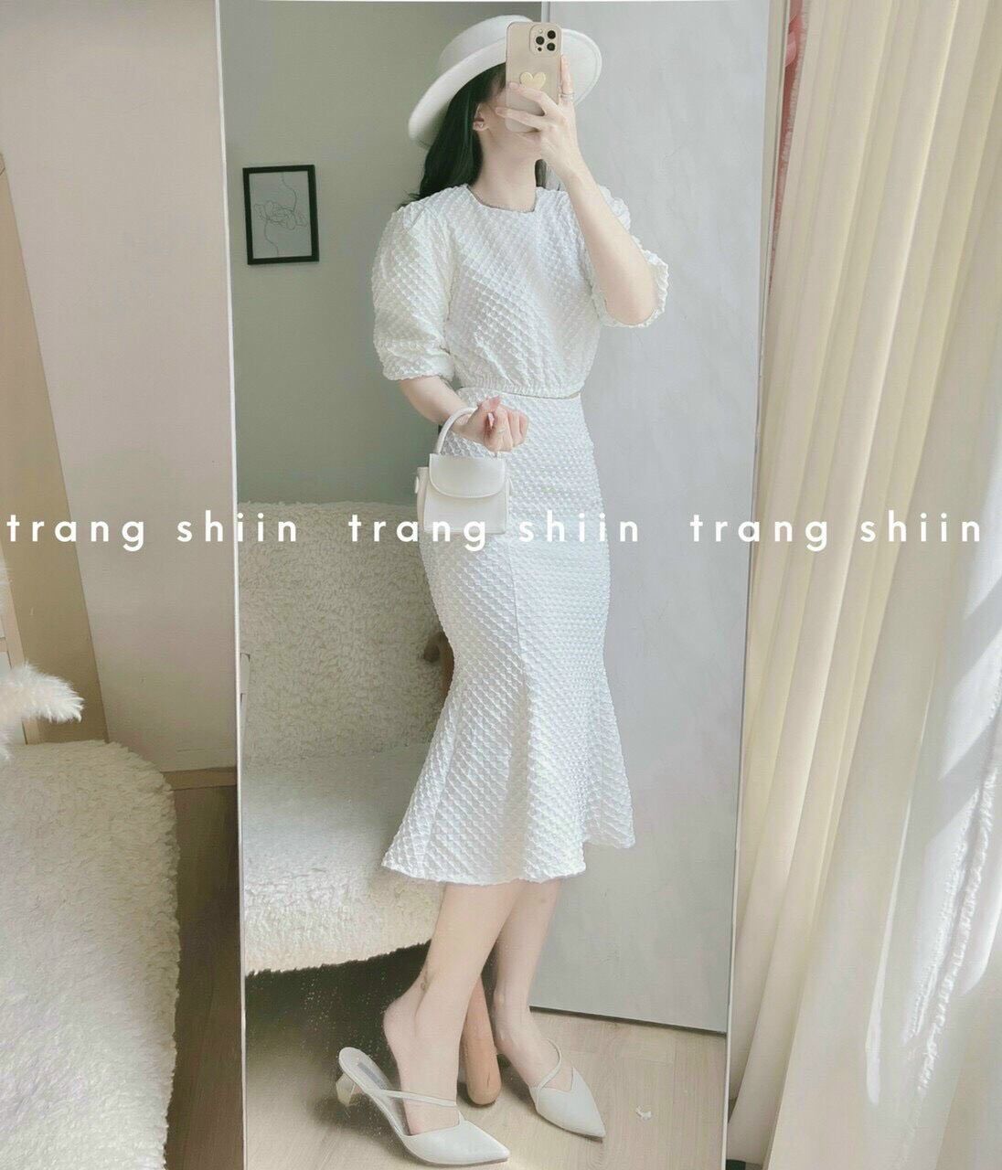 SÉT ÁO CROPTOP XỐP CHÂN VÁY ĐUÔI CÁ