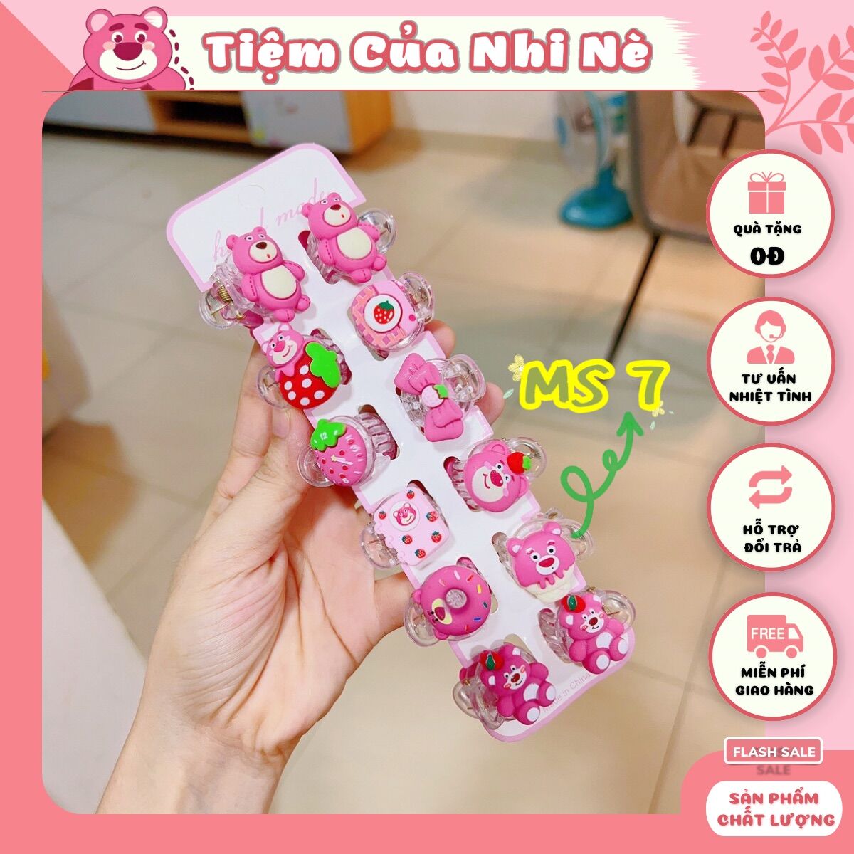 KẸP TÓC CÀNG CUA MINI GẤU DÂU LOTSO