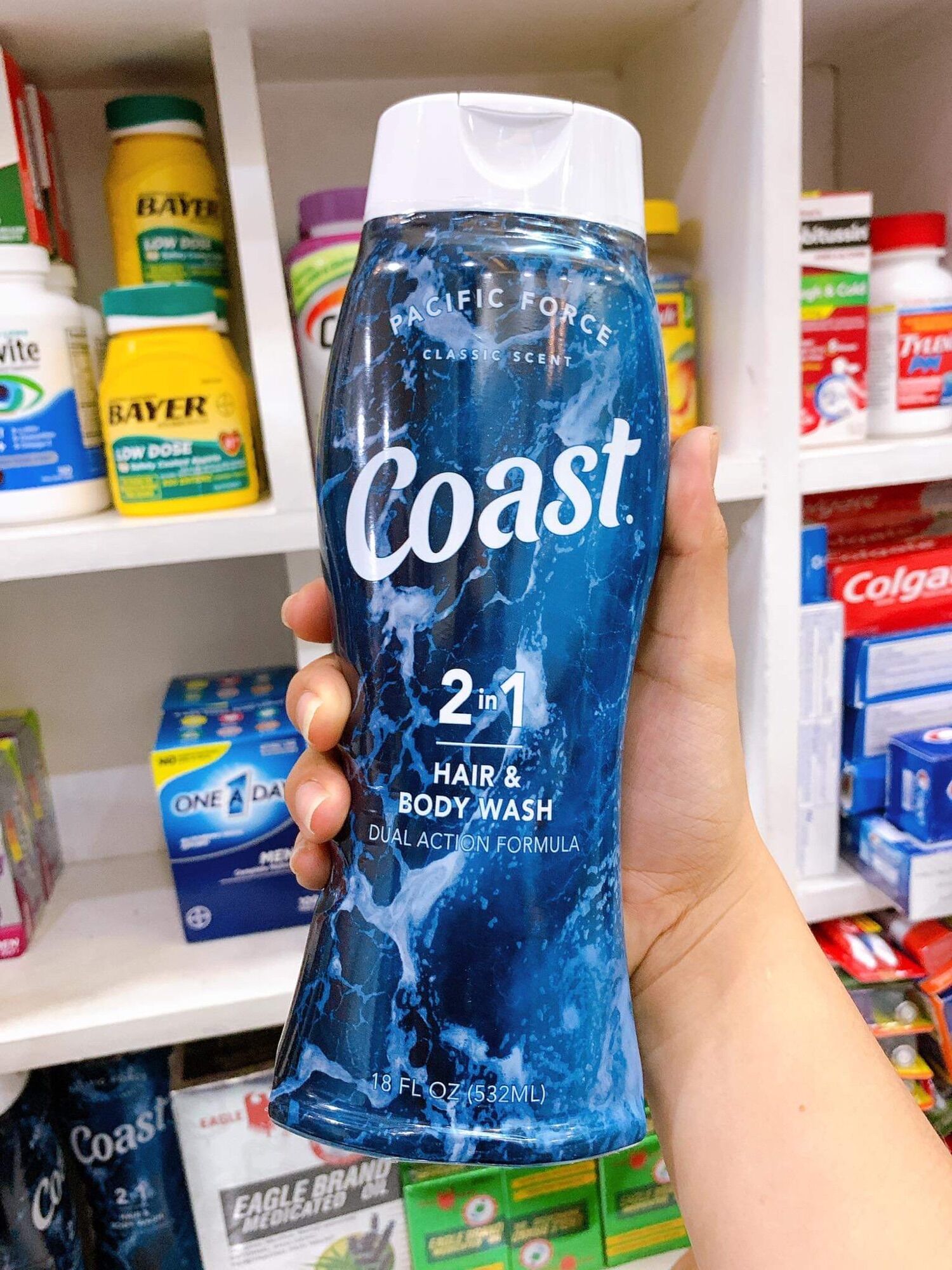 Chai Xà bông tắm gội Coast