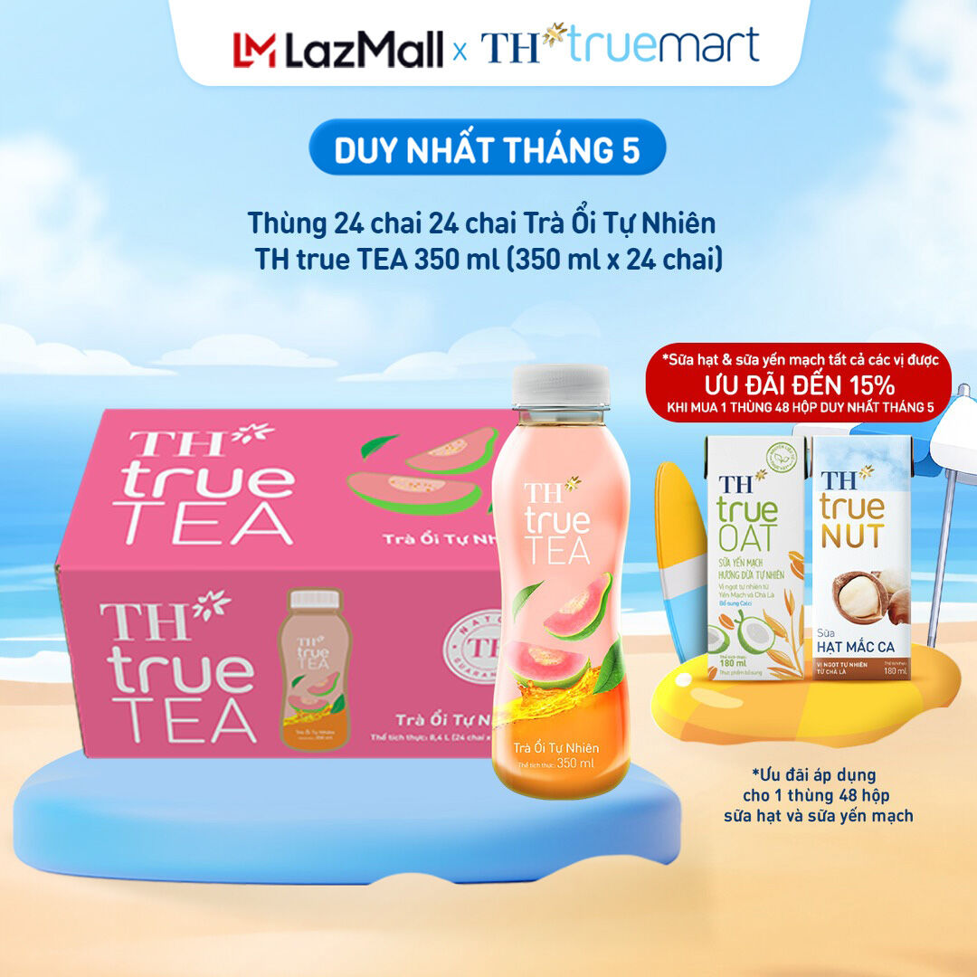 Thùng 24 chai Trà Ổi Tự Nhiên TH true TEA 350 ml