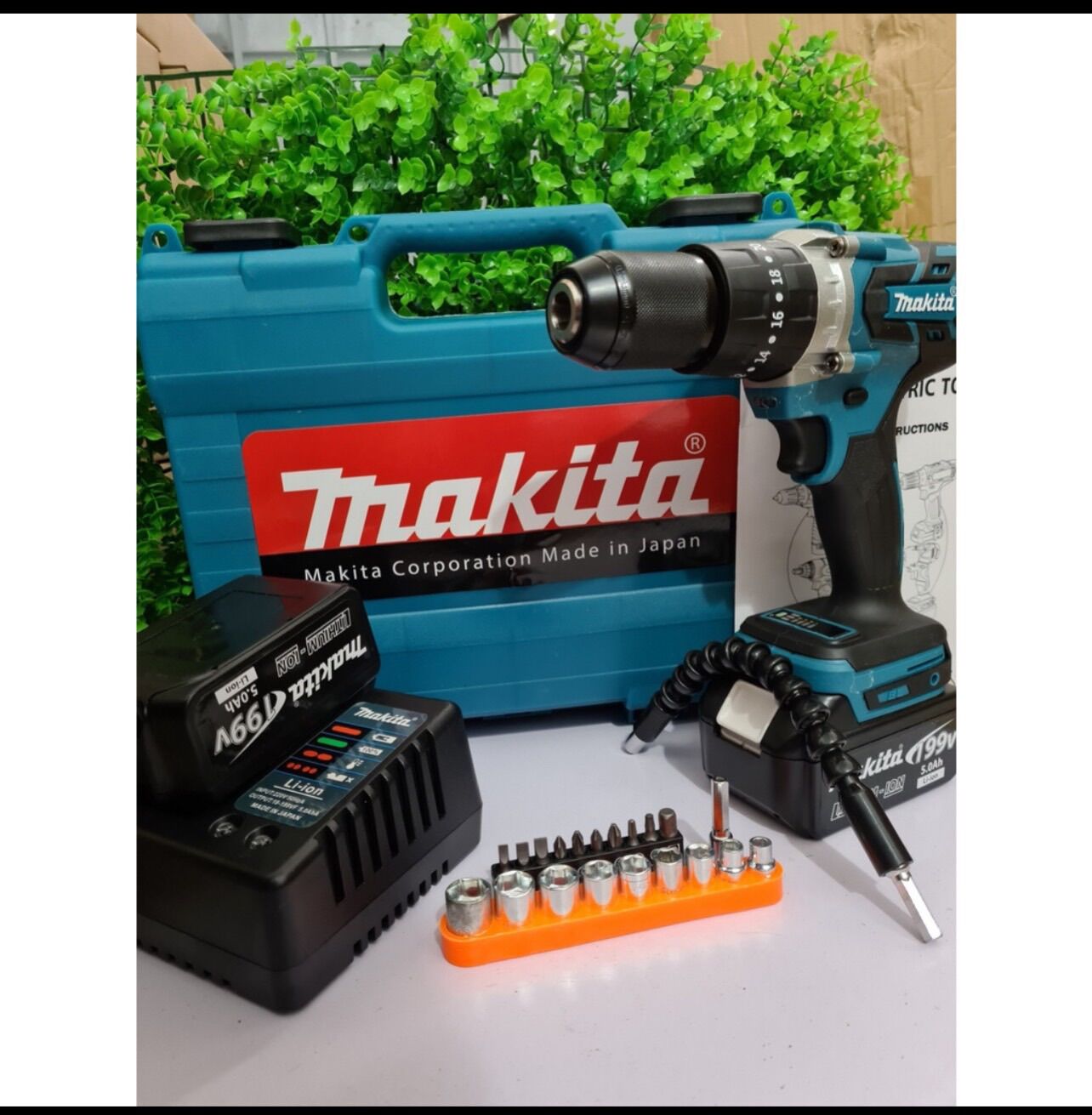 Máy khoan pin MAKITA 198v pin khủng 10 cell, không chổi than, máy mạnh tốc độ cao