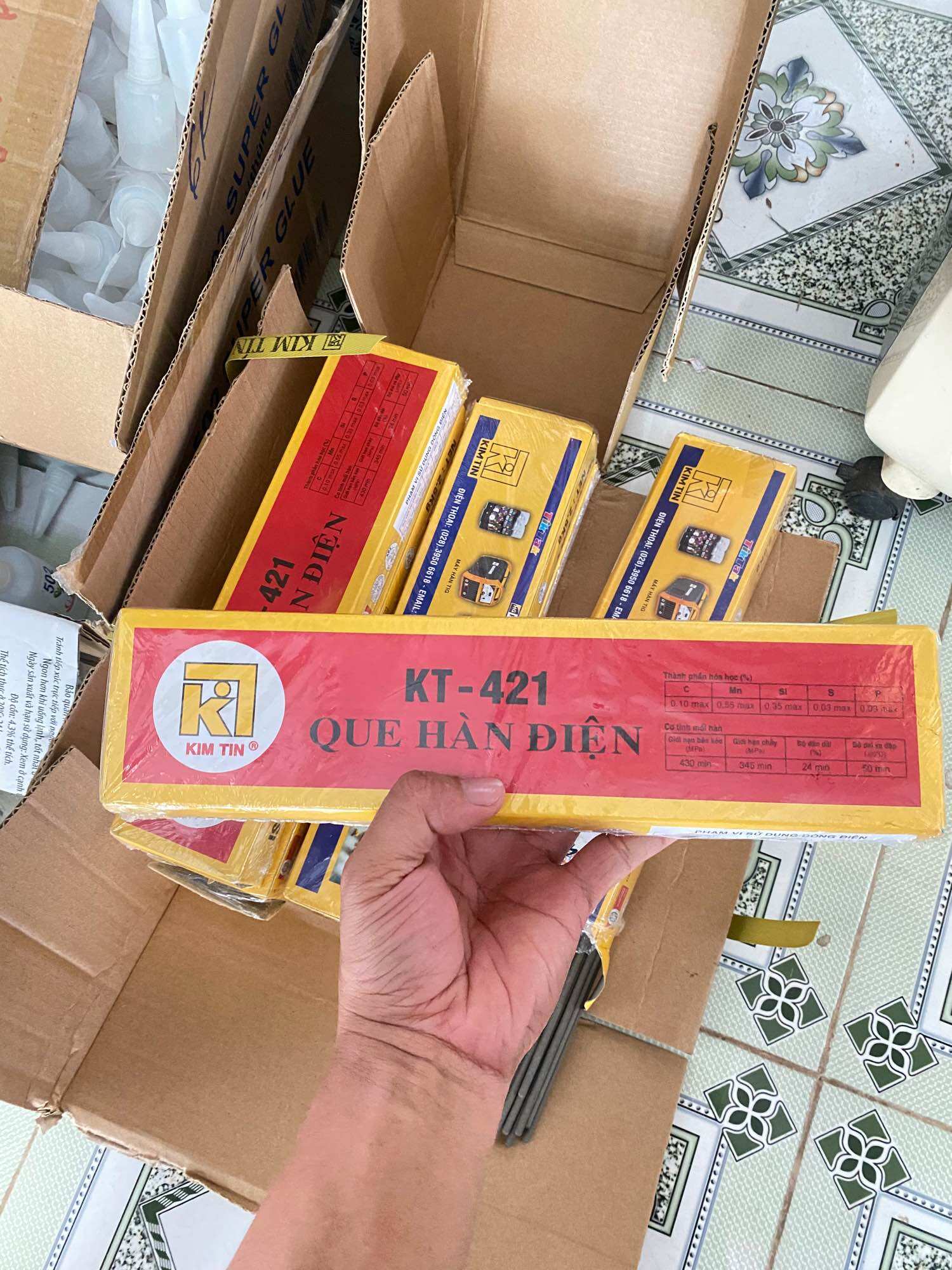 10 cây que hàn sắt Kim Tín 2.5 ly - 3.2 ly