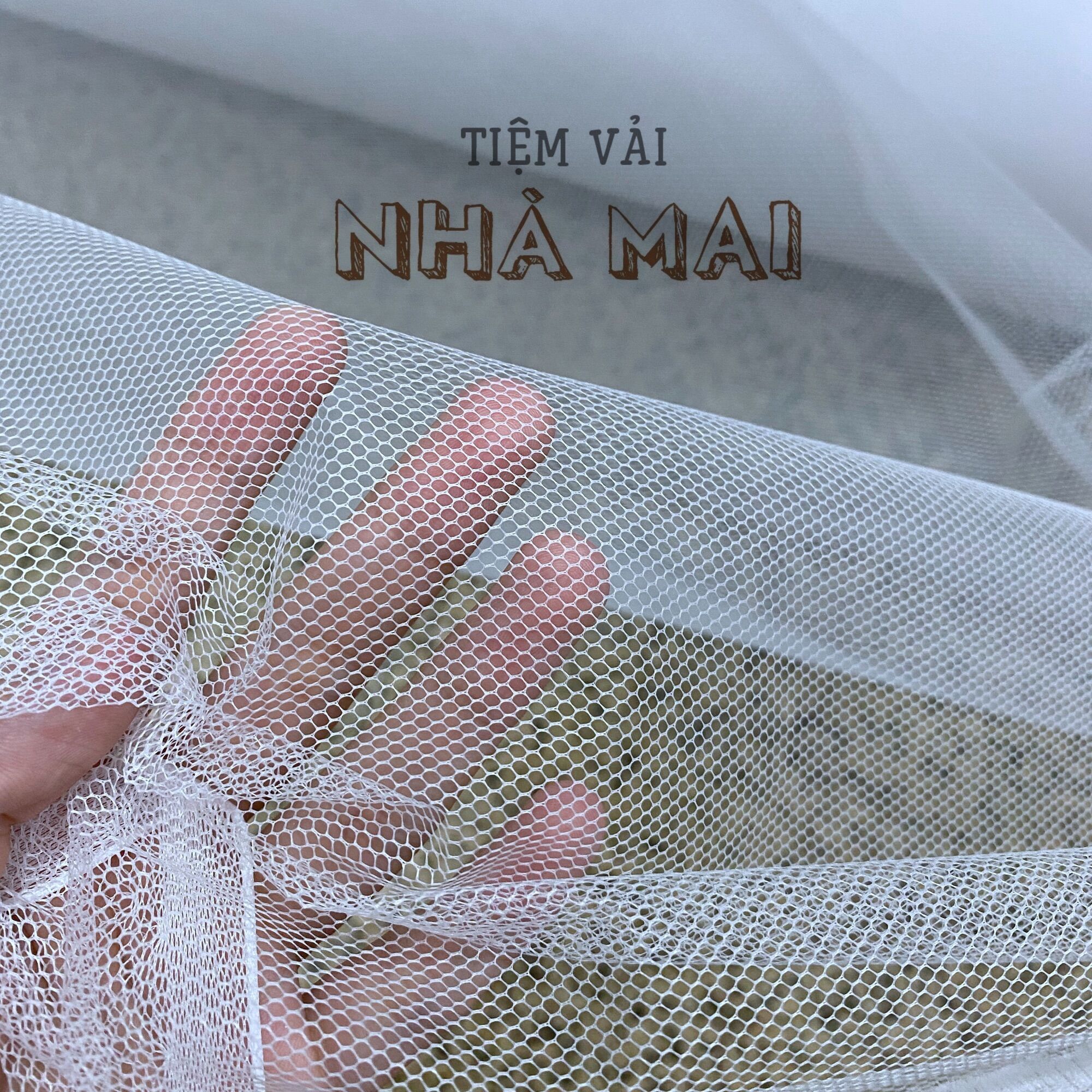 10m Lưới Trắng Cứng Đơ Tạo Phồng Váy