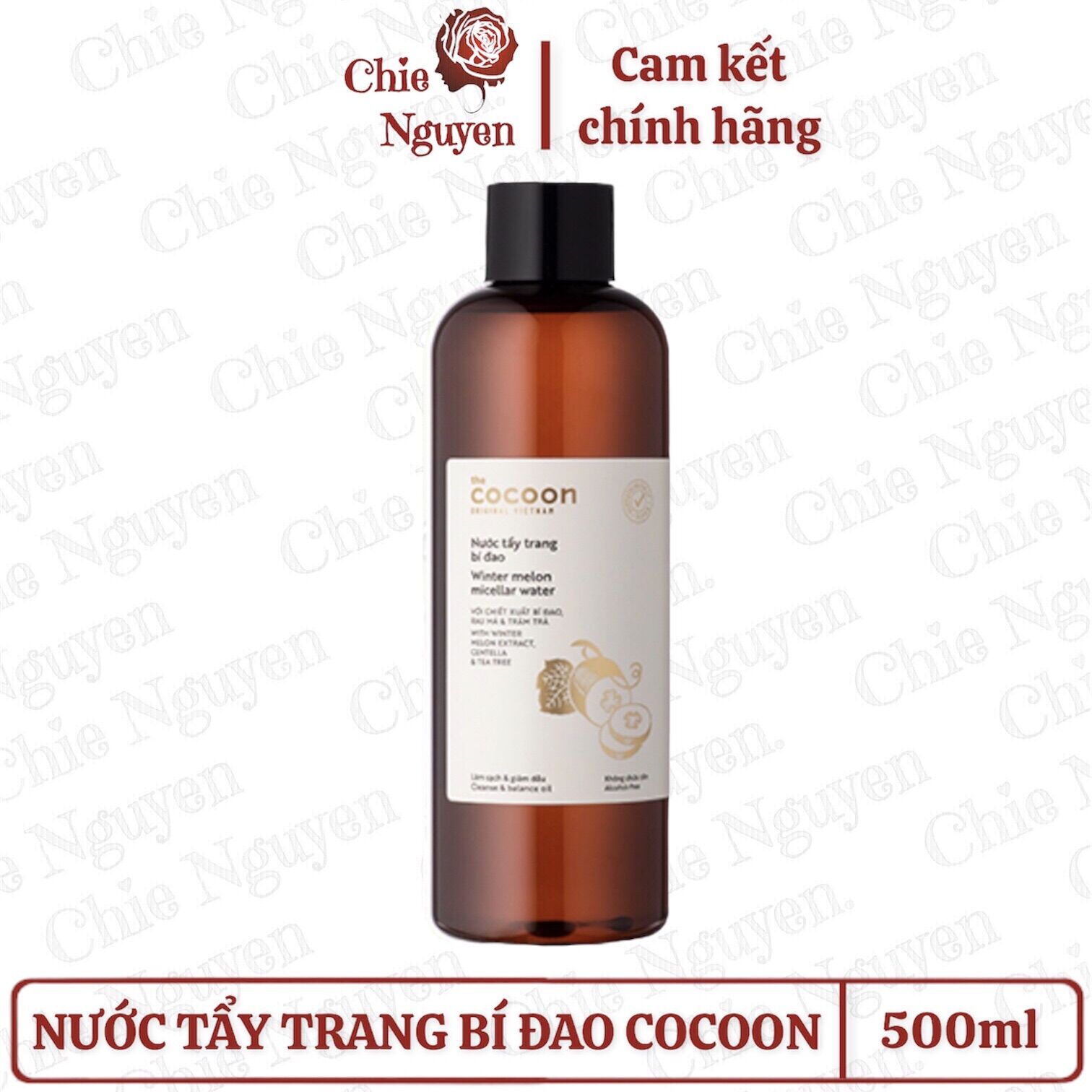 [CHÍNH HÃNG] Nước Tẩy Trang COCOON 140ml - 500ml Chiết xuất Hoa Hồng-Bí đao